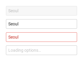 disabled · readonly · status · loading · Default