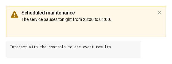 Warning notice · Result