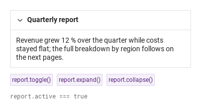 toggle · expand · collapse · Default