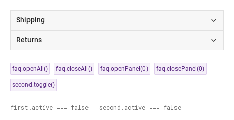 openAll · closeAll · openPanel · closePanel · toggle · Default