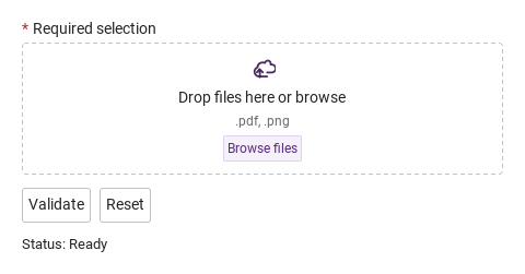 Required field and reset · Untouched