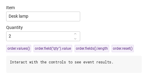 values · field · fields · reset · Default
