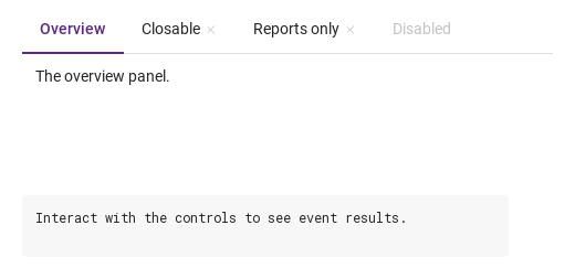 closable · manualClose · disabled · Default