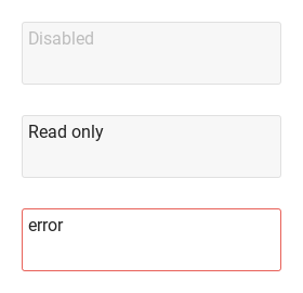 disabled · readonly · status · Default